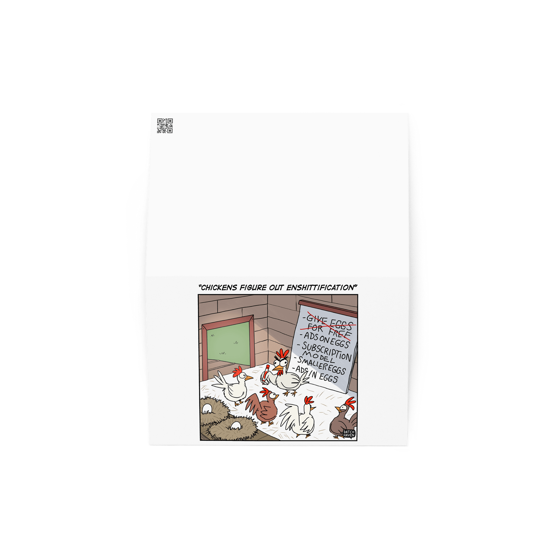 "Chickens figure out enshittification" card product image (4)