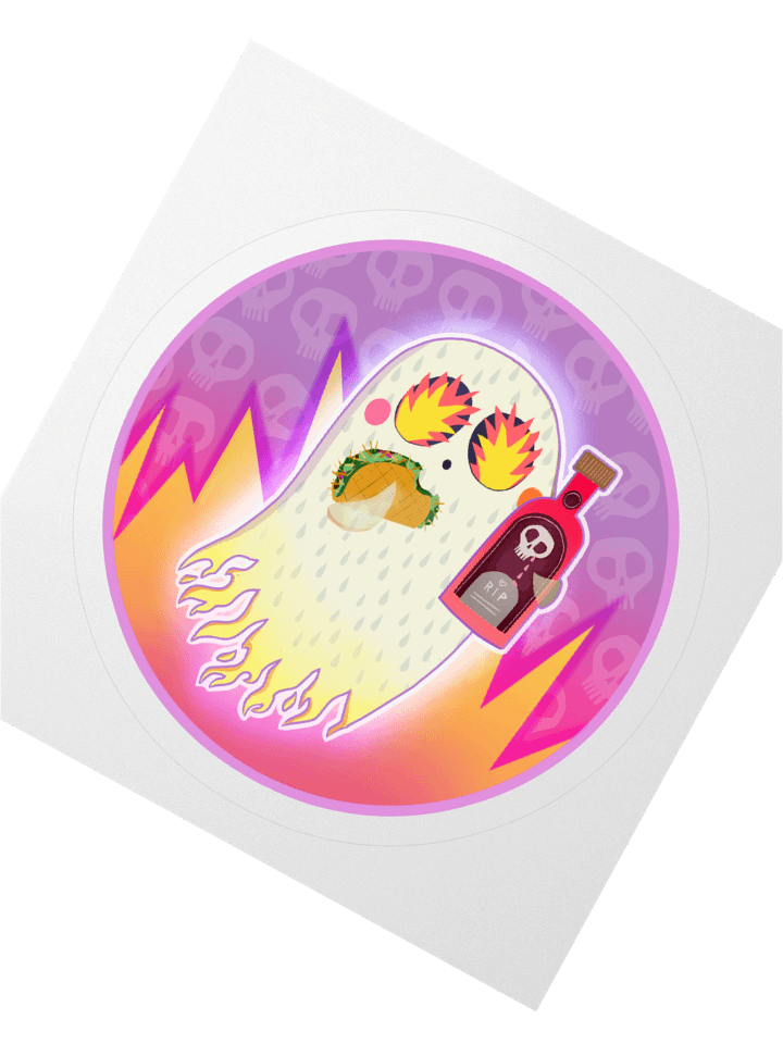 Pastel Little Ghost Hot Sauce - Vinyl Sticker product image (1)