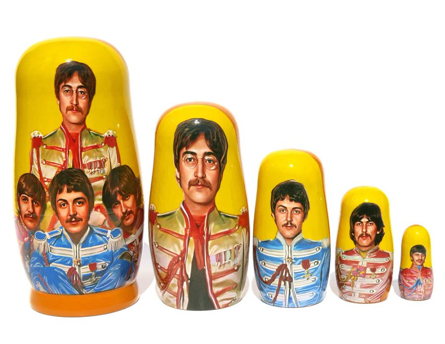 The Beatles Group 5 Piece Nesting Doll Set - Handcrafted Stacking Matryoshka Set - FREE U.S. SHIPPING! product image (6)