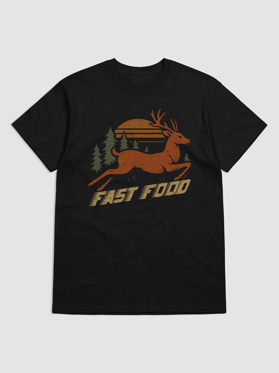 Fast Food T-Shirt – Funny Hunting Shirt with Leaping Deer product image (3)