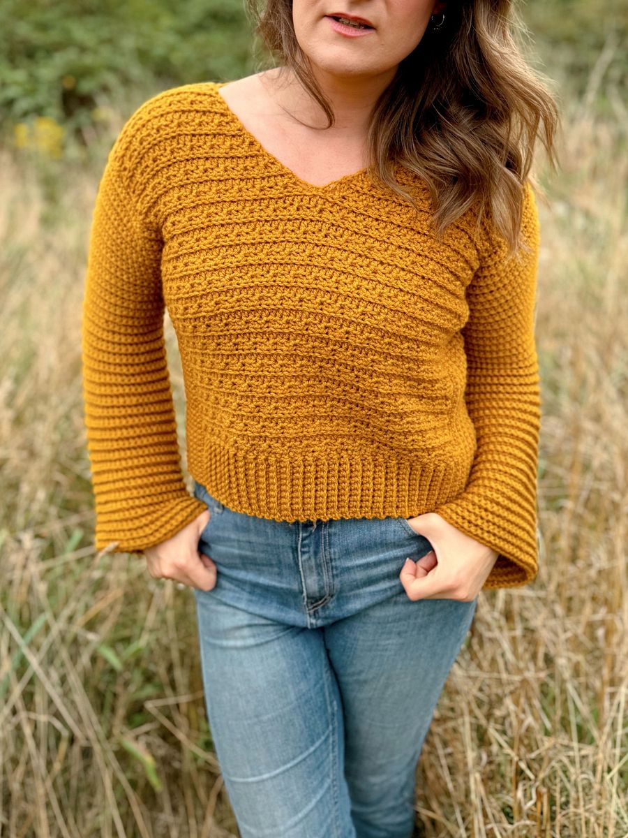 Mystical Sweater / Easy V-Neck Adult Sweater Crochet Pattern product image (5)