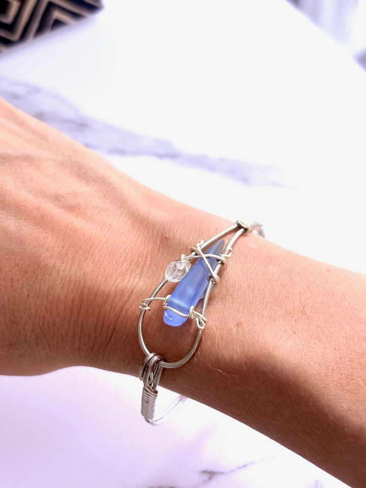 Handmade 7.5" Wire Wrapped Bracelet | Coastal Charm Jewelry by Monique Faella Designs™ | MFD-00171 product image (2)