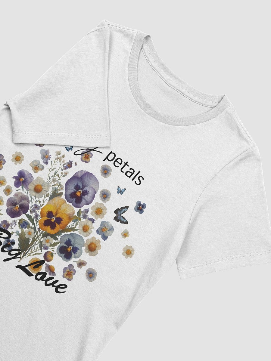 Tiny Petals Big Love | Pressed Pansy T-Shirt | Floral Quote Tee | Nature Aesthetic | Cottagecore Gift for Her | Botanical Tee product image (3)
