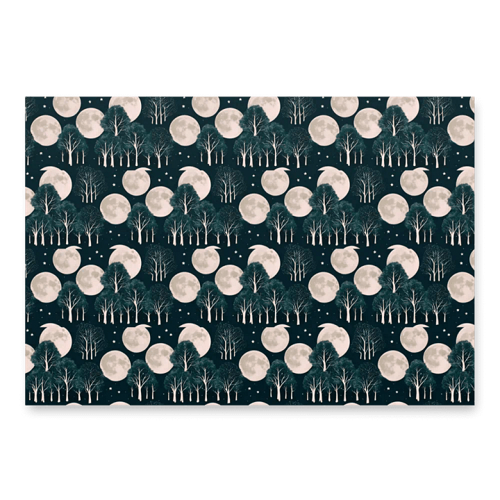 Lunar Phases & Pine Trees Wrapping Paper Set product image (2)