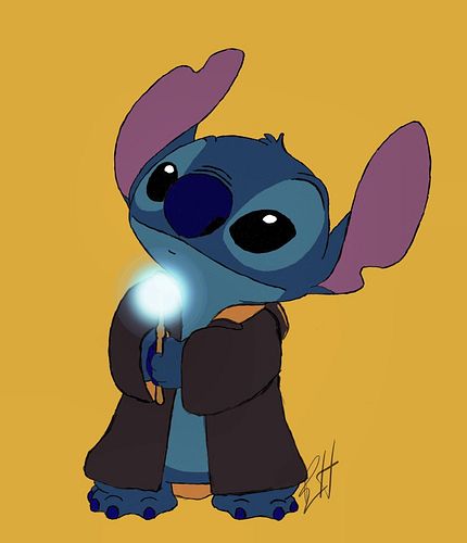 @wiz._.haniyfa had this amazing idea of Stitch being a Hufflepuff with his lil wand. — #instaart #artistoninstagram #instagra...