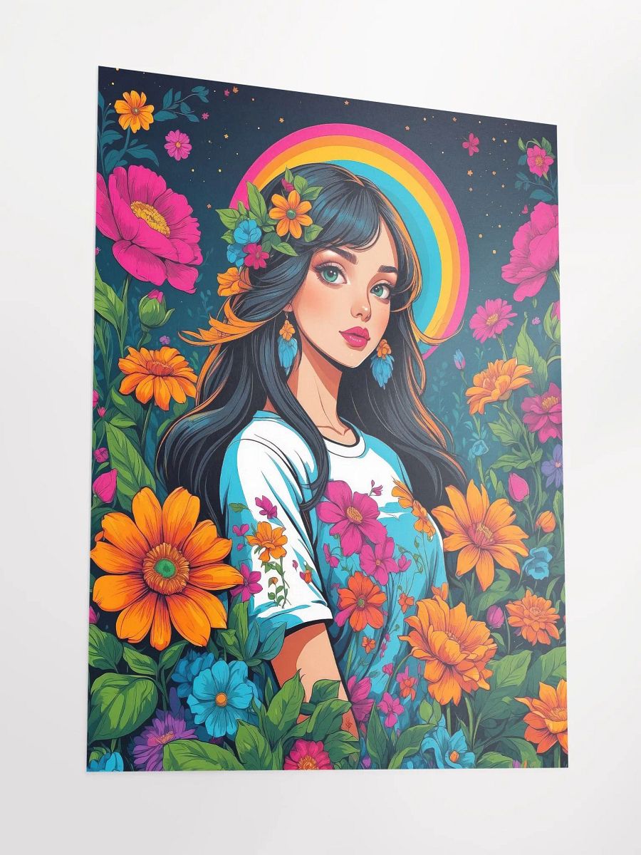 Midnight Flower Girl - Girly Poster - Medium Size 18x24 Inches product image (3)