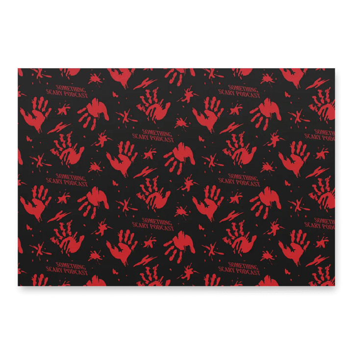 Something Scary Wrapping Paper - red on black product image (1)