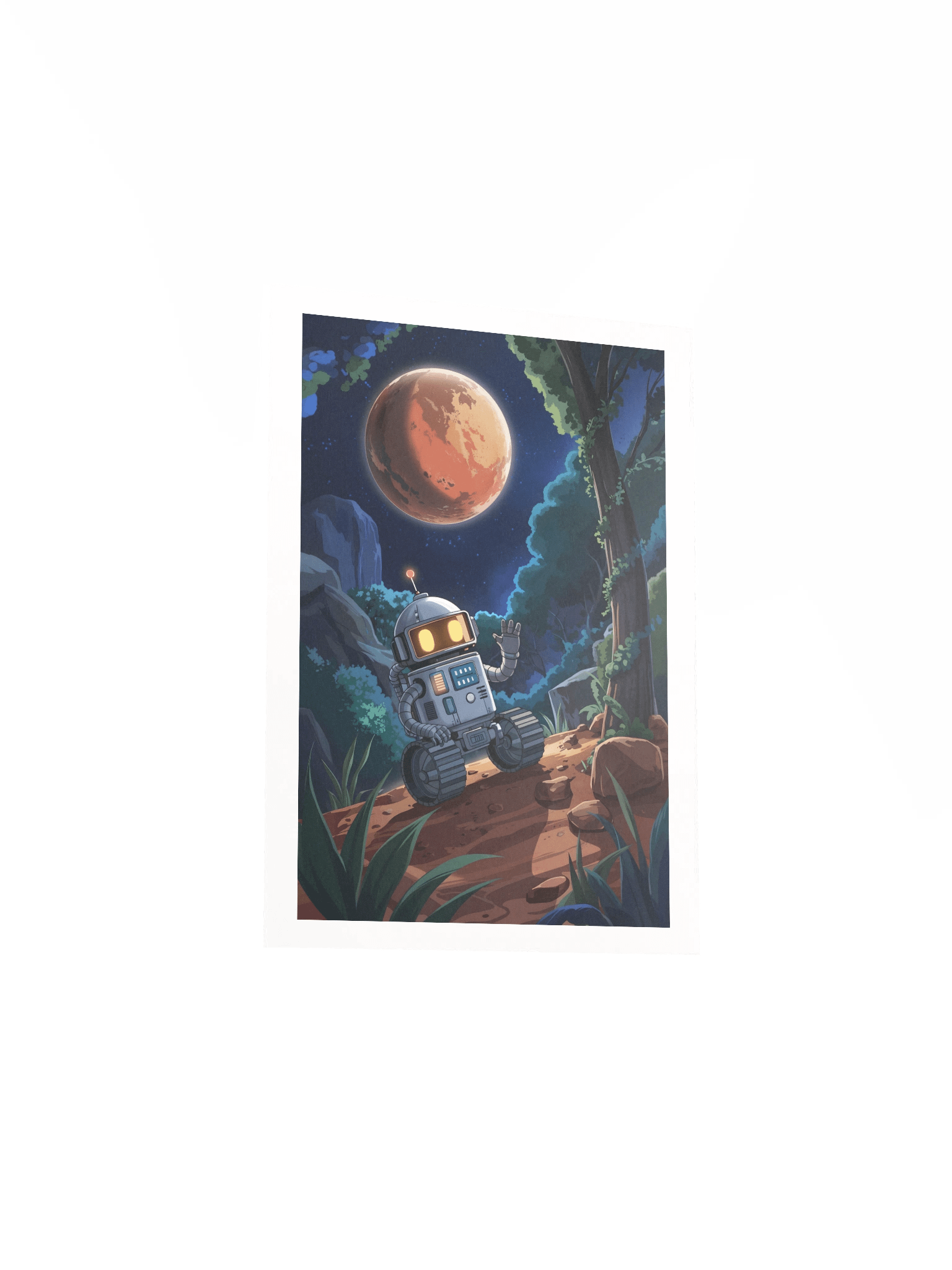 Cosmic Robot Wave Poster – Whimsical Sci-Fi Mars Wall Art product image (4)