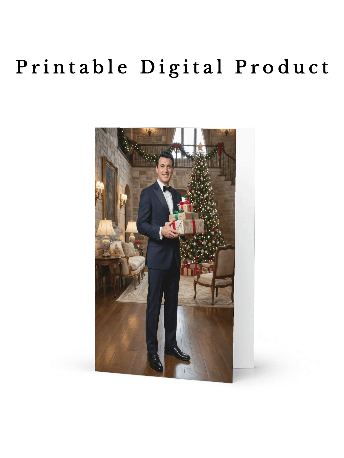 Printable Rock Hudson Christmas Gift Postcard 🎁✨ product image (1)