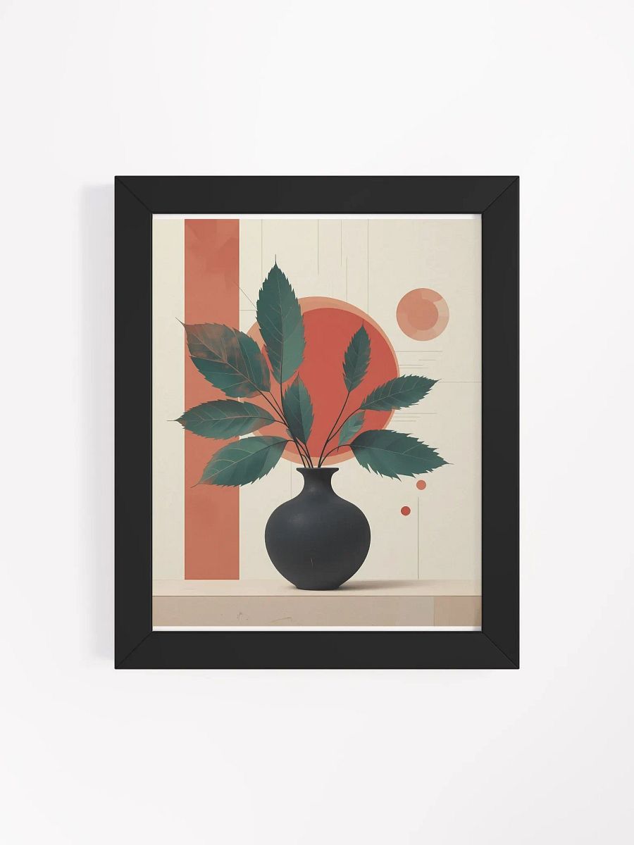 "Minimalist Geometric Floral Art: Vibrant Abstract Composition with Bold Red Accents" product image (41)