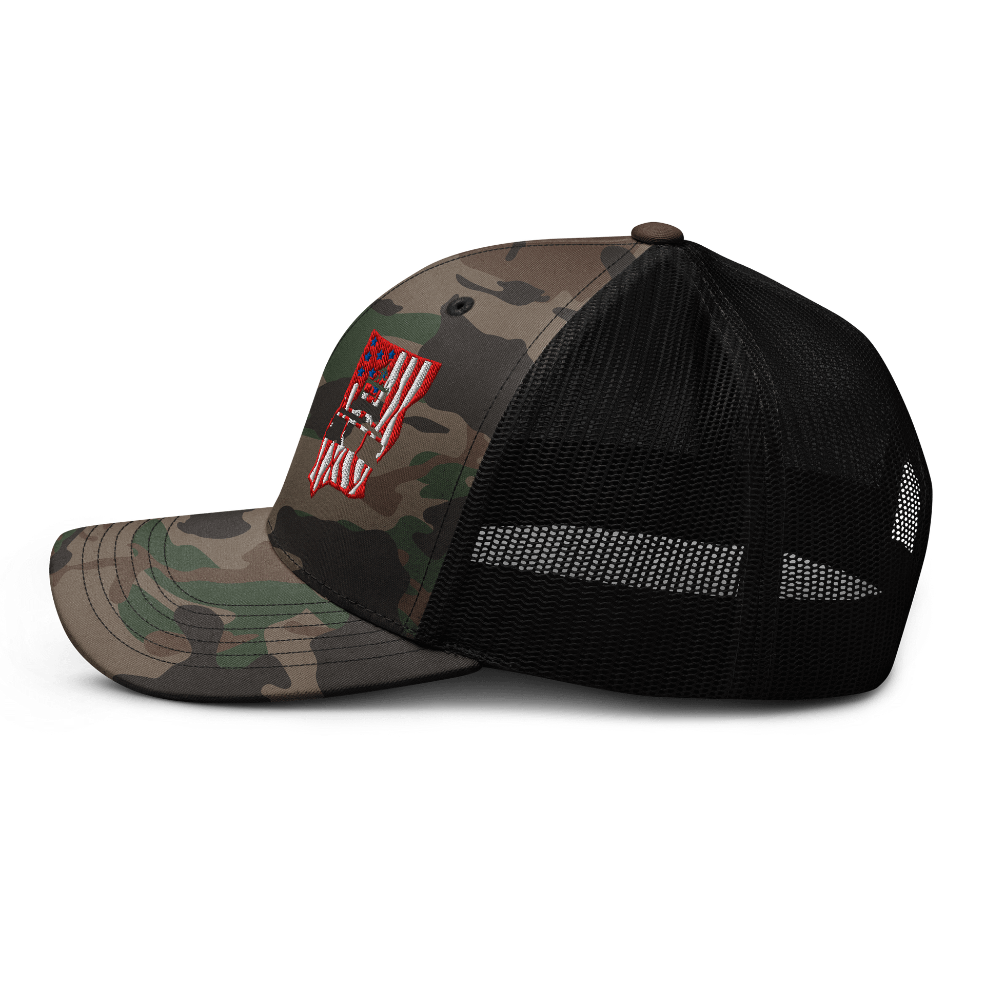 American Flag & tug cut out - Camo Trucker Hat product image (5)