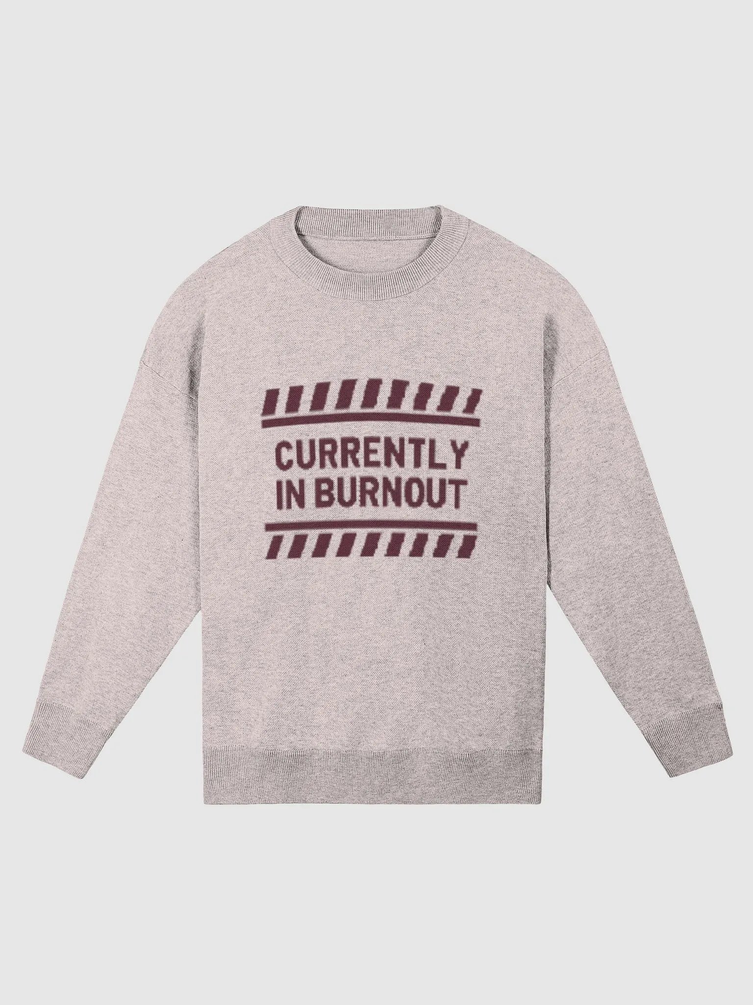 CURRENTLY IN BURNOUT (lg. design, light pink and maroon) knitwear relaxed crewneck product image (3)