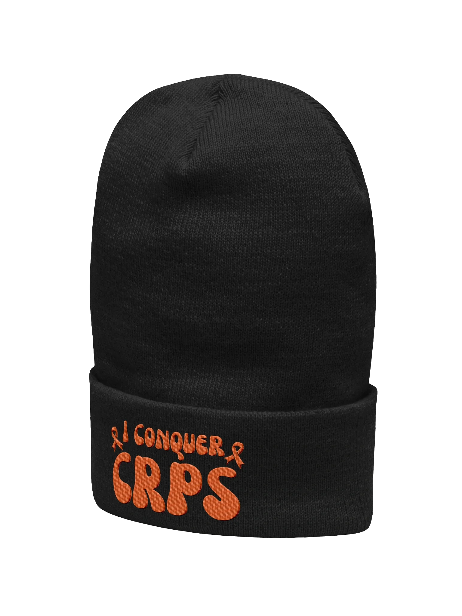 Bold 'I Conquer CRPS' Embroidered Cuffed Beanie product image (2)