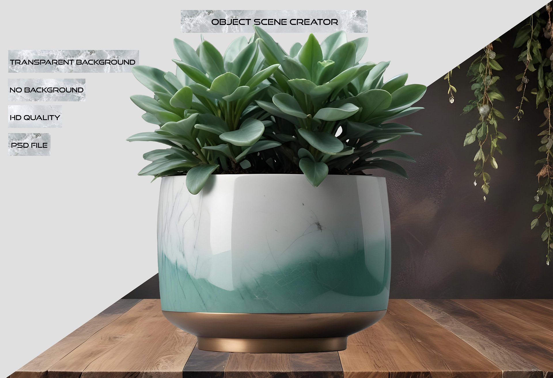 Jade Signature – Faceted Jade Planter PNG product image (2)
