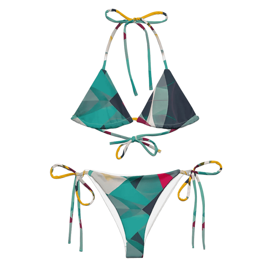 Abstract Lithographic Pattern Design String Bikini - V9 product image (6)