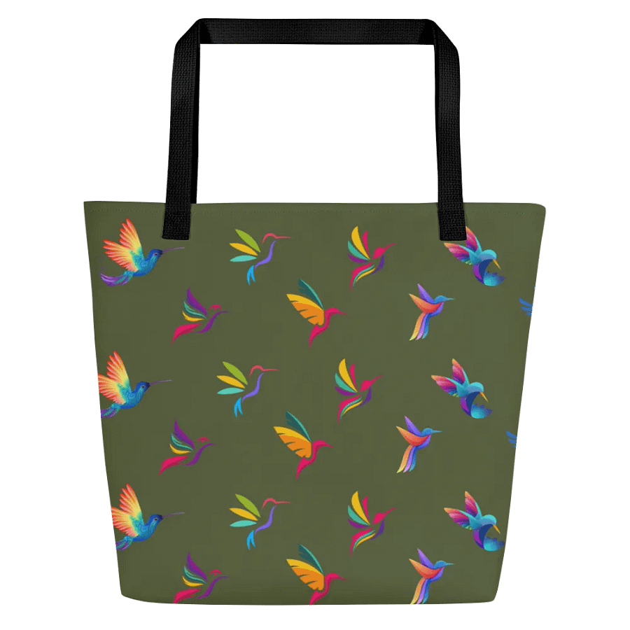 Rainbow Birds All-Over Tote Bag for hummingbird lovers product image (1)