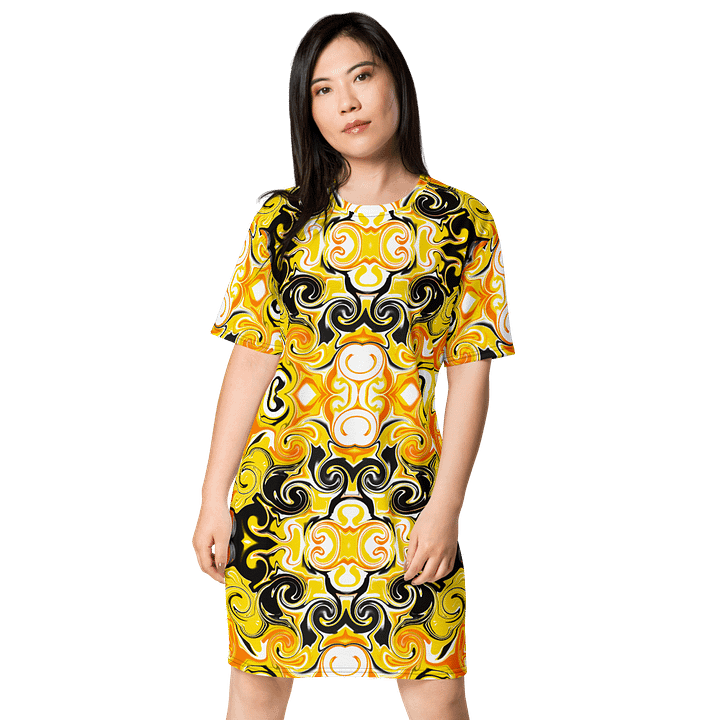 Yellow Baroque Luxe All-Over T-Shirt Dress product image (2)
