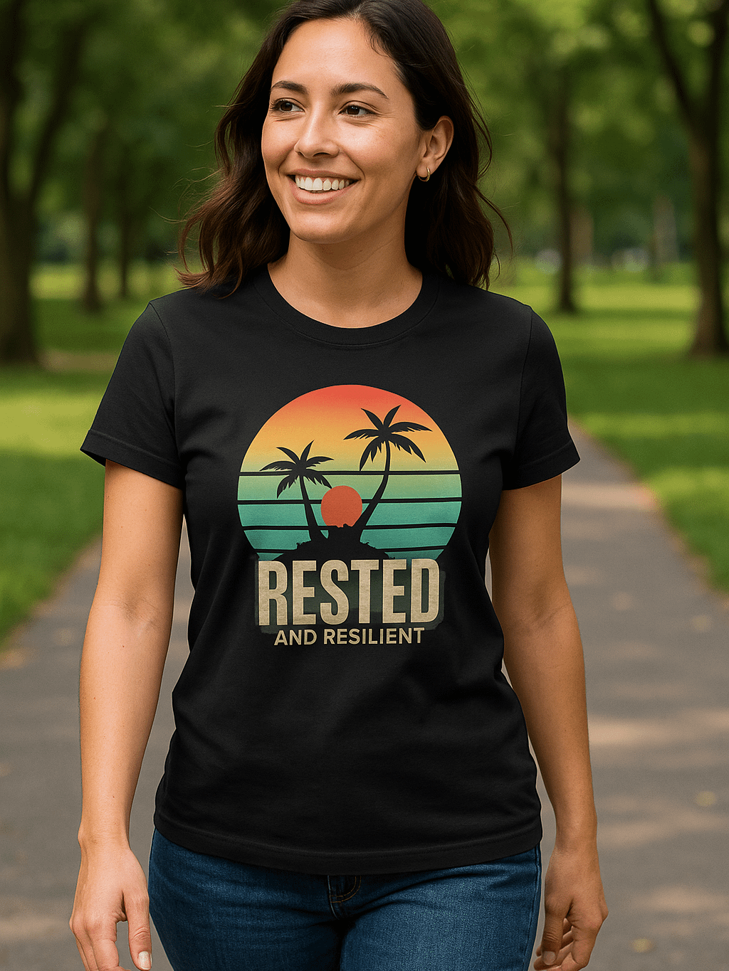 Rested and Resilient - Retro Sunset Unisex Tee product image (2)