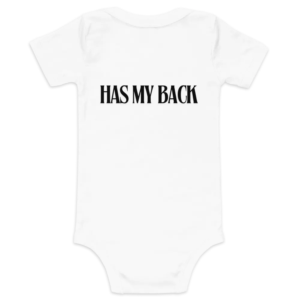 Unisex Baby Onesie - GOD Has My Back - White with Black Letters product image (4)