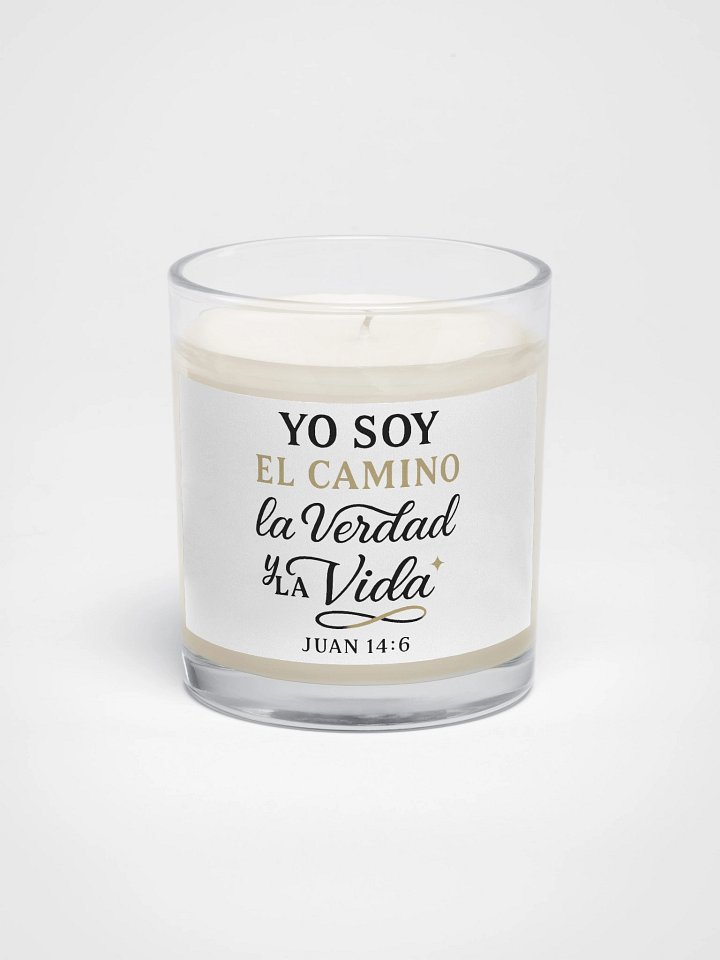Faith-Inspired Candle – “Yo Soy el Camino, la Verdad y la Vida” – Spanish Bible Verse product image (1)