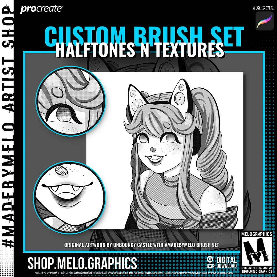 ⚫️ Halftones + Textures Procreate Brush Set | #MadeByMELO product image (7)