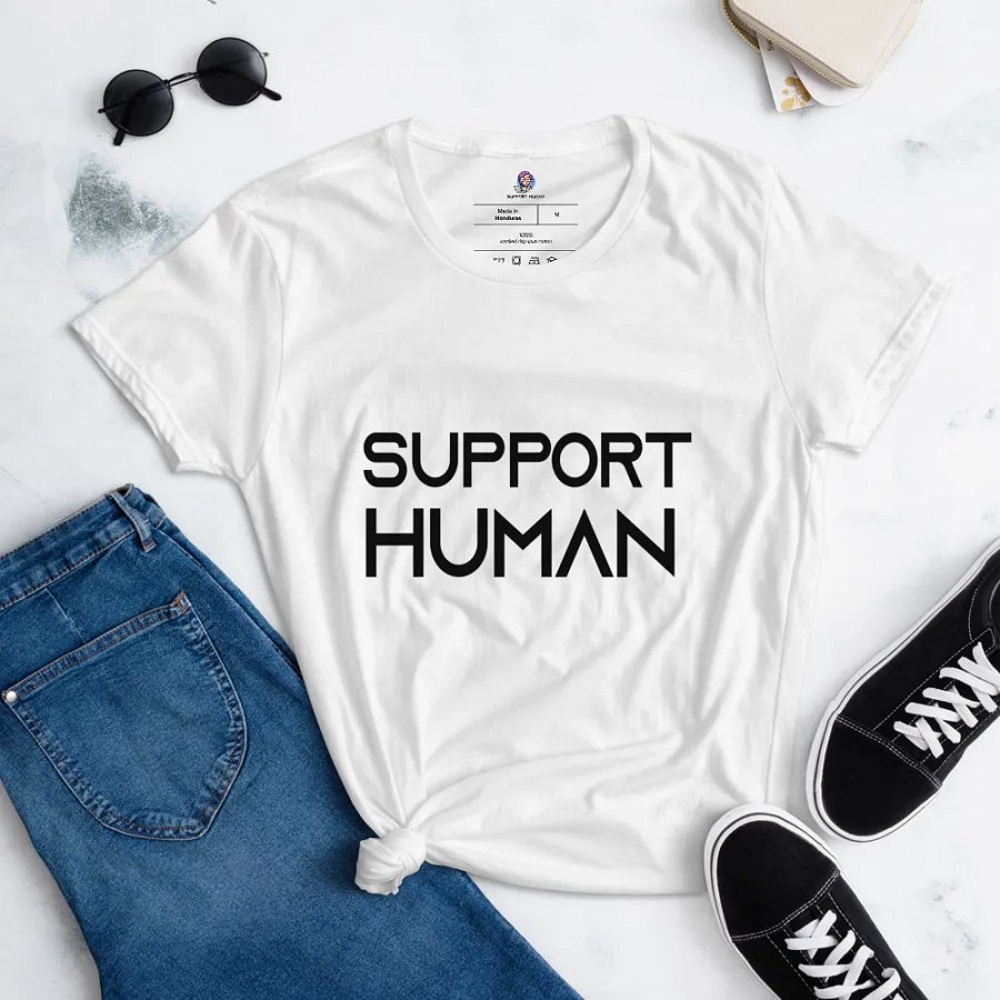 Support Human Fitted T-Shirt (Bold) product image (3)