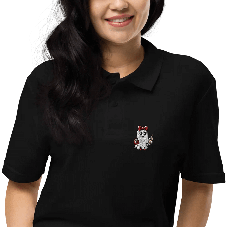 Stylish Ghost Embroidered Relaxed Fit Cotton Polo Shirt product image (3)