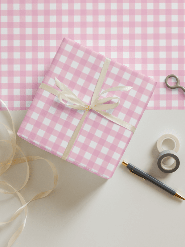 Sweet Pink Gingham Gift Wrap Set (Set of 3) product image (1)