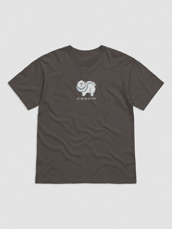 Go Big or Go Pom T-Shirt(Embroidered) of a Pomeranian(White) product image (1)