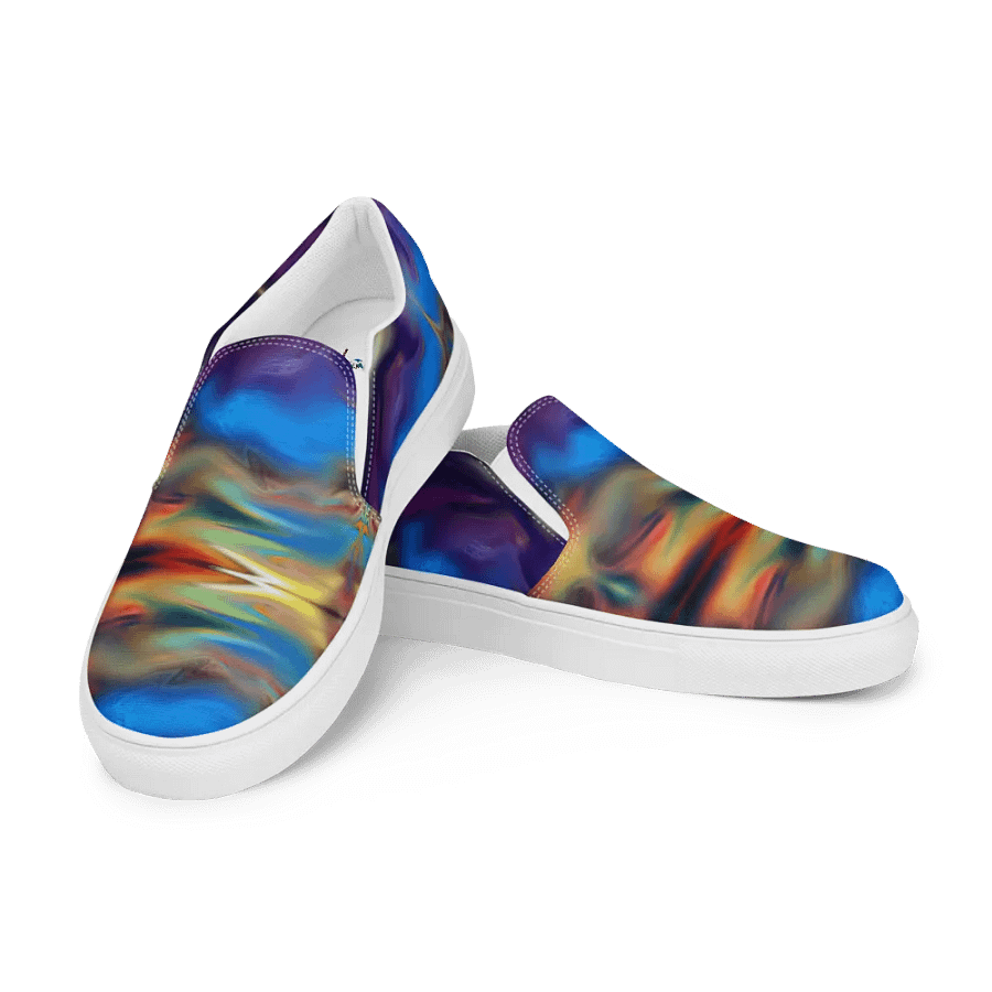 Colorful Pattern Womens Canvas Slip-On Shoes | Rainbow Pattern Shoes product image (11)