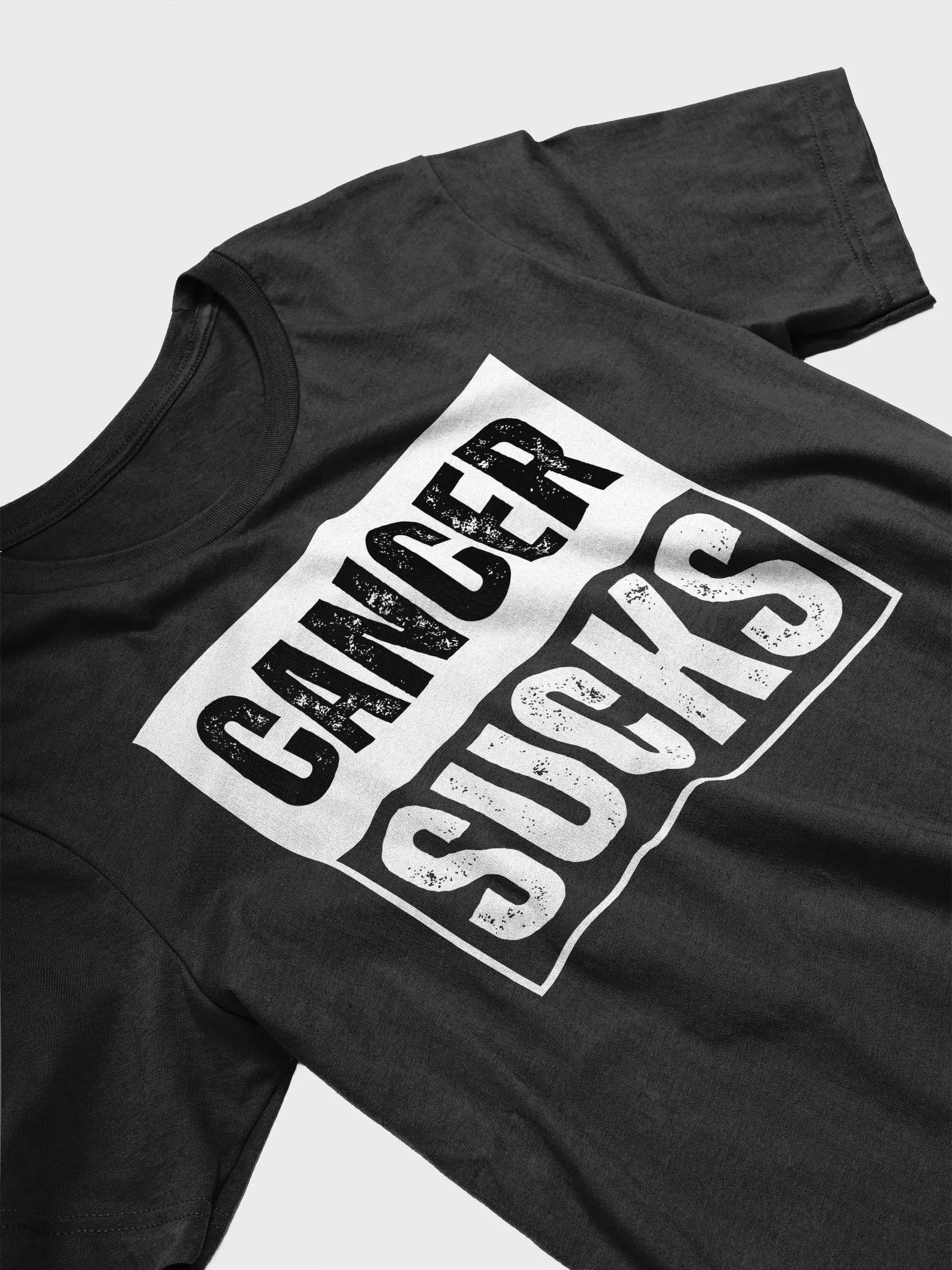 Cancer Sucks Unisex Heavy Cotton Tee, Cancer Awareness Tee, Cancer Fighter Shirt, Cancer Survivor Gift, Cancer Support Shirt product image (3)