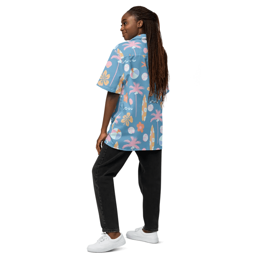 Retro Beach Blue Hawaiian Shirt product image (12)