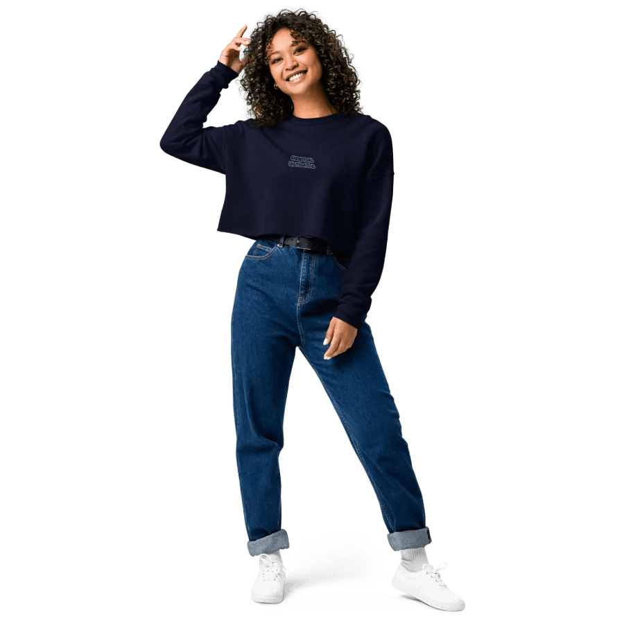 HABITUAL INSTIGATOR (purple outline) embroidered fleece crop crew product image (35)