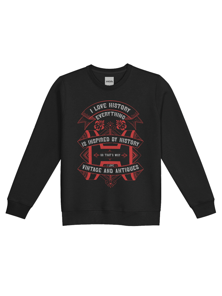 “I Love History – Inspired by Vintage & Antiques” Retro Sweatshirt product image (1)