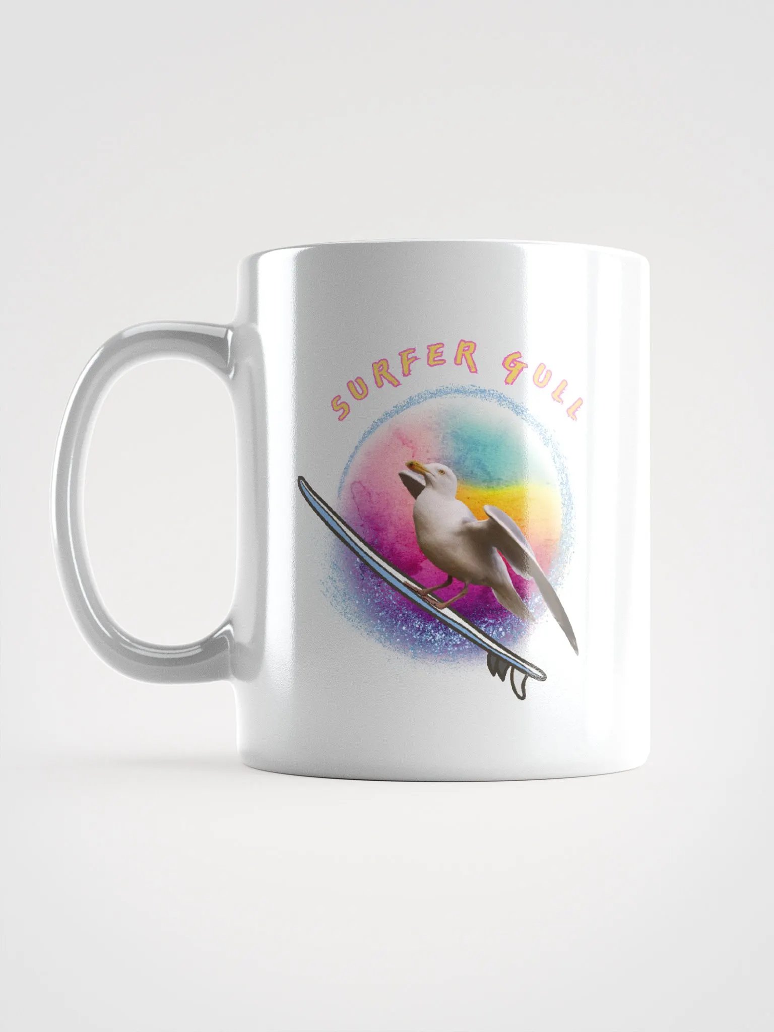 Soleil the Surfer Gull White Glossy Mug product image (11)