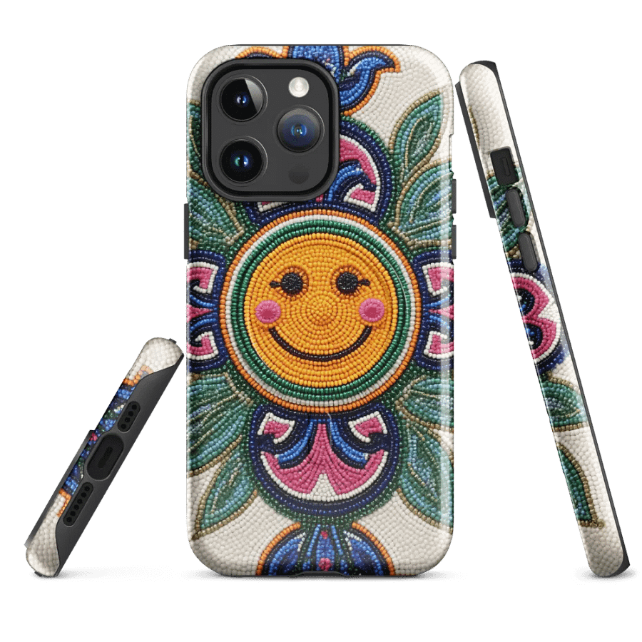 Smiley Face with Flowers iPhone® Tough Case product image (4)