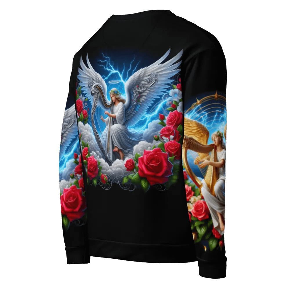Angels making Music with a Harp - All-Over Unisex Sweatshirt #23 product image (5)