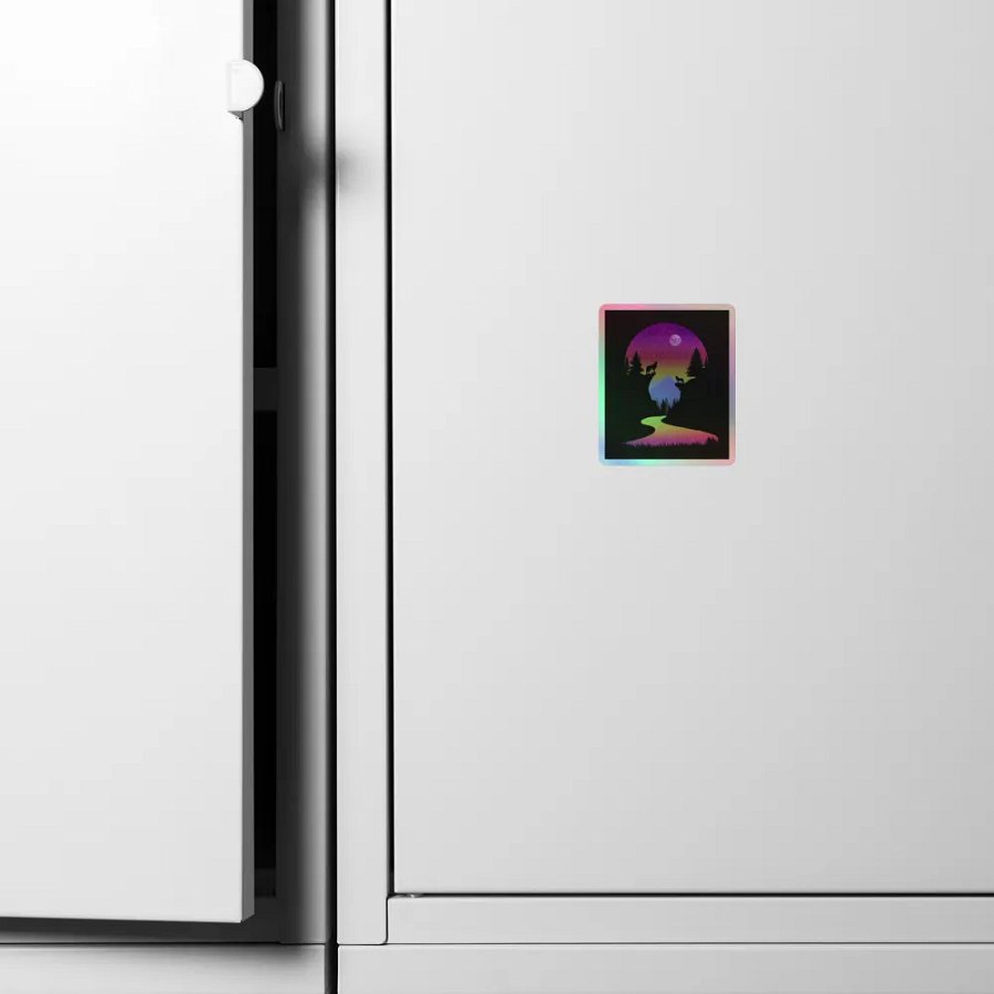 Neon nature holographic sticker product image (4)