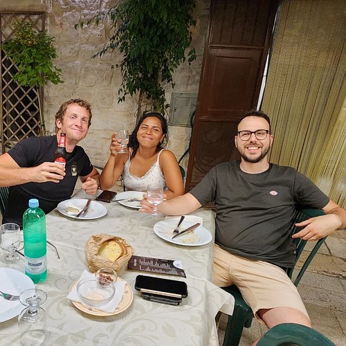 Enjoying some authentic Italian food with Marco. Amazing evening! 🍻