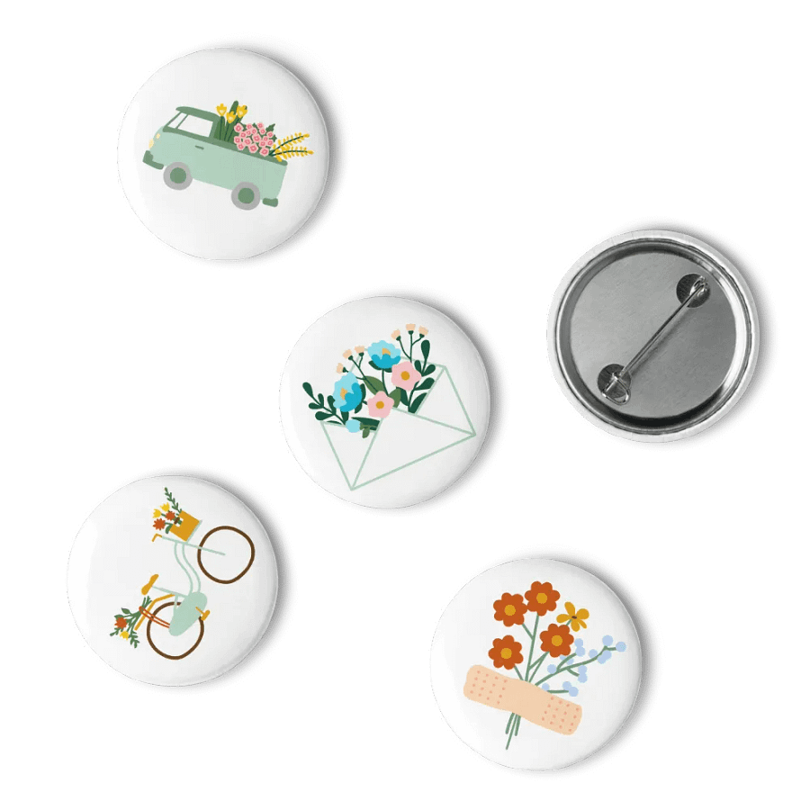 Floral Pickup Truck Pin Button Set product image (15)