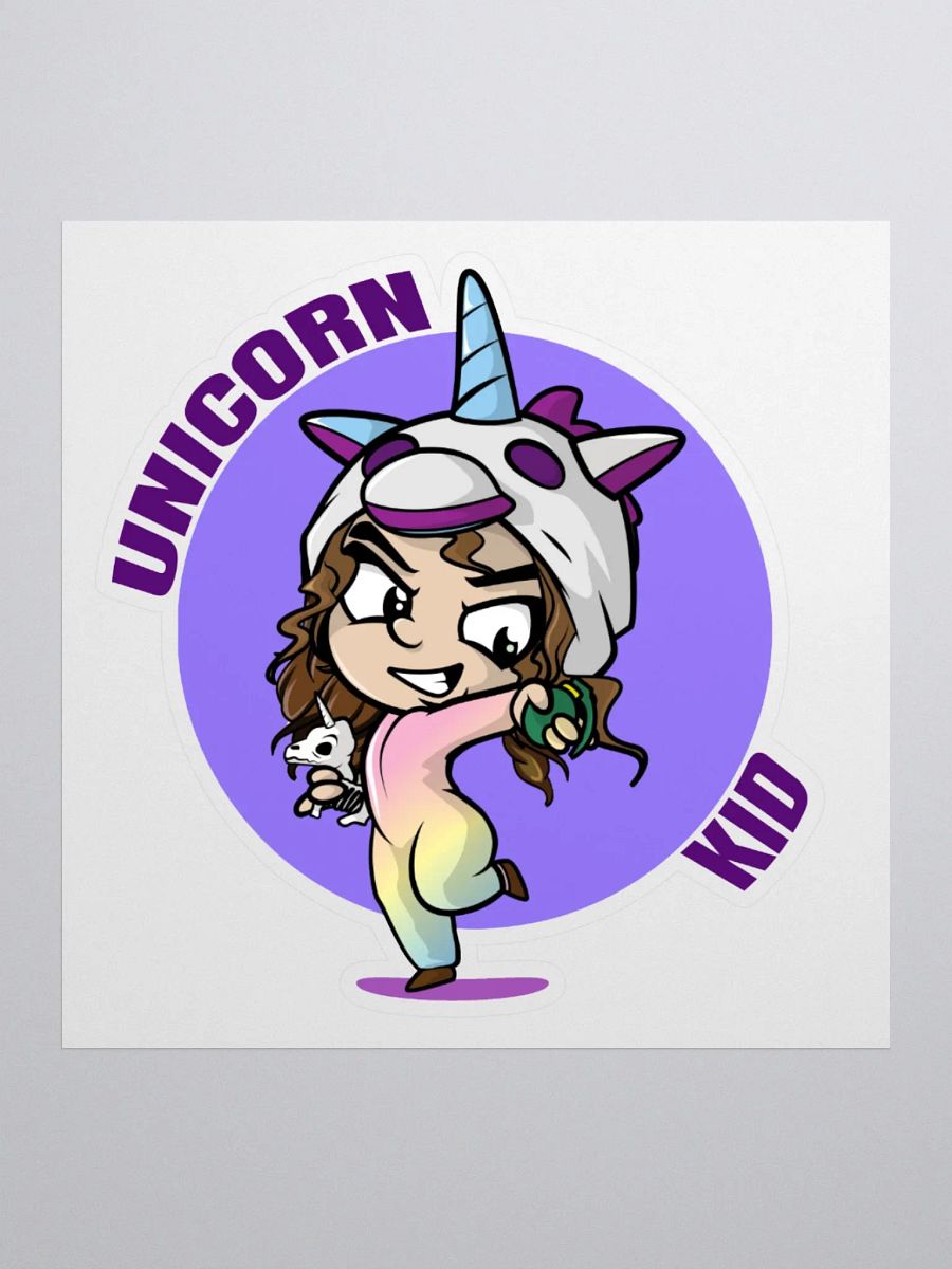 Unicorn Kid Kiss-Cut Sticker Purple product image (2)
