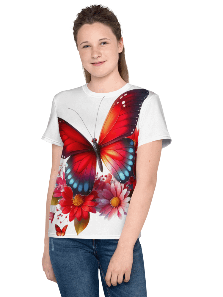 Vibrant Butterfly Paradise Unisex Youth Tee product image (1)