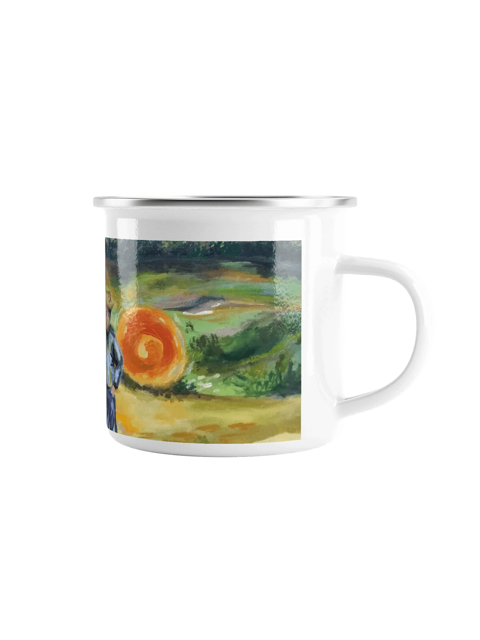 Enamel cup with handmade artwork product image (1)