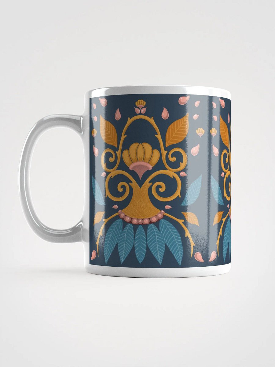 Medieval gold and blue curly motif with leafs product image (12)