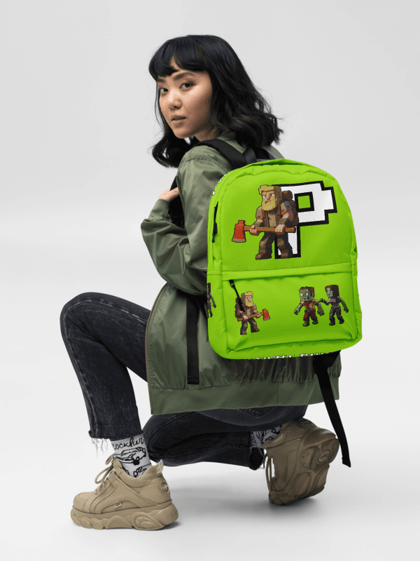 Patient PixelZ All-Over Print Backpack (Neon Green) product image (7)