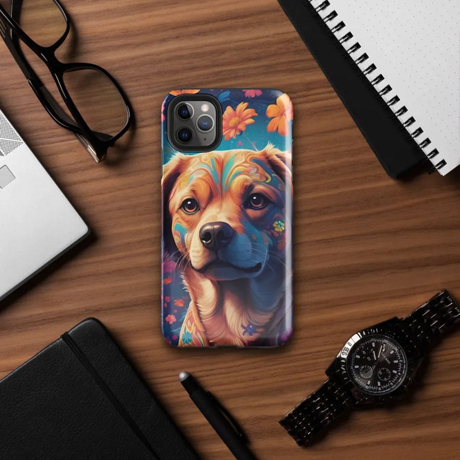 Pawsitively Petal Power: Floral Doggy Delight iPhone Case product image (7)