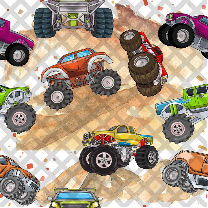 Monster Truck Jams Seamless Pattern product image (1)