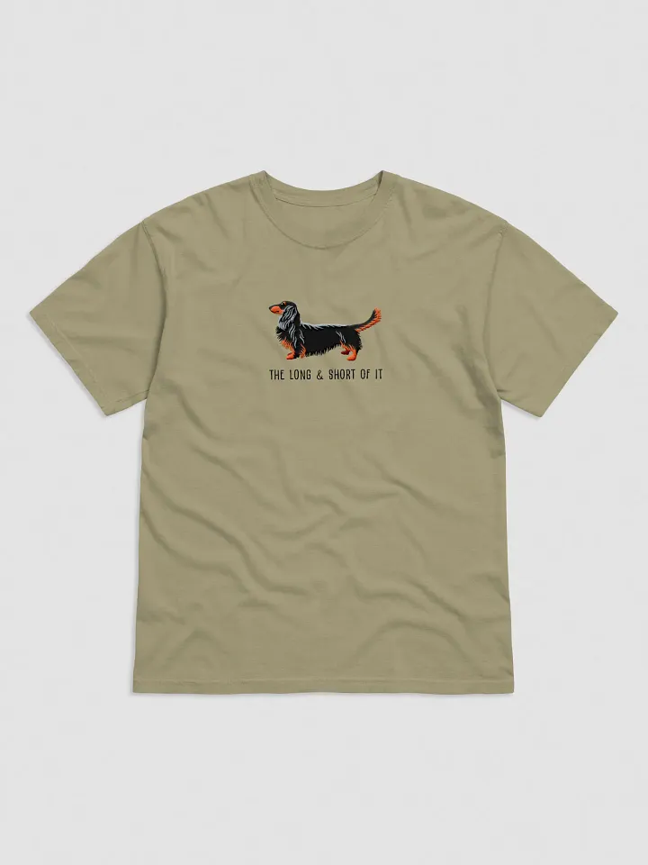 The Long & Short of It T-Shirt(Embroidered) of a Longhaired Dachshund(Black & Tan) product image (17)