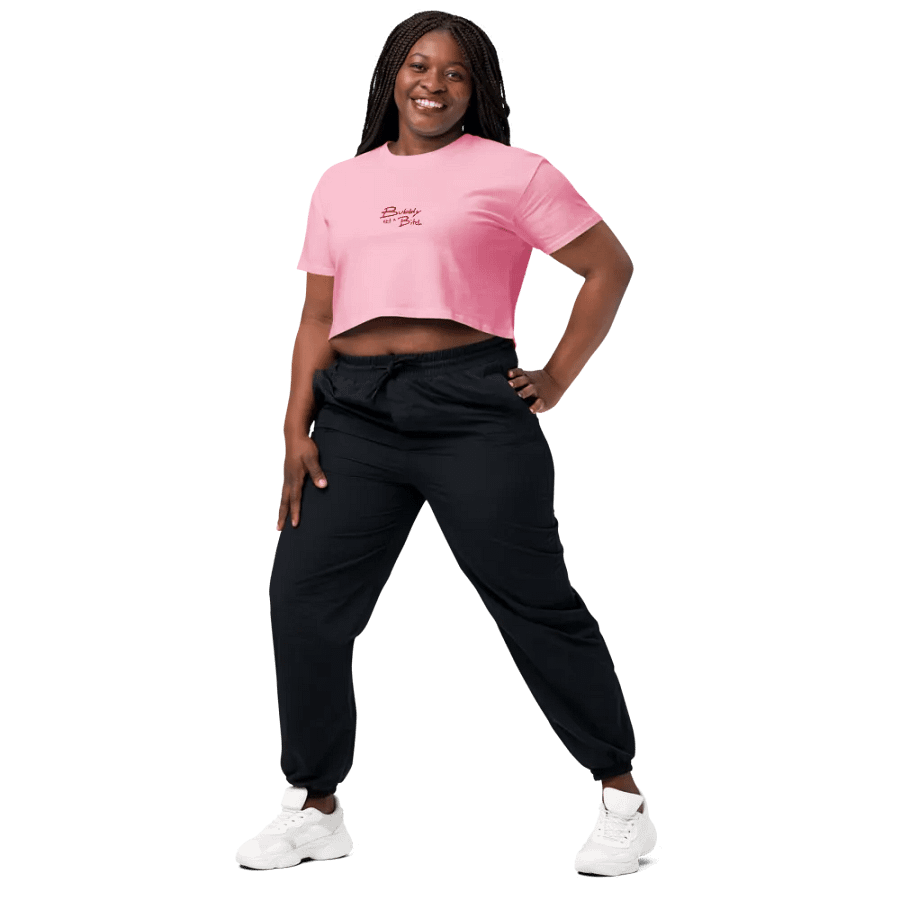 Bubbly and a B*tch (red) embroidered cotton crop top product image (11)