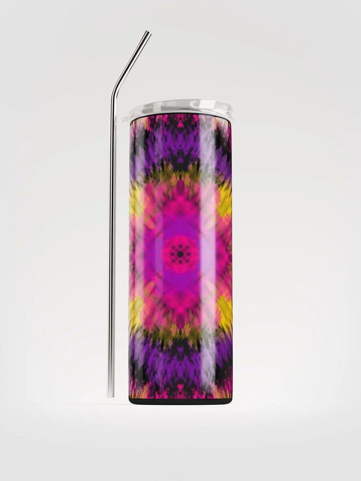 Sunny Yellow & Pink Tie Dye Stainless Steel Tumbler: Your Vibrant Sip Companion product image (1)